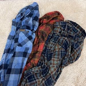 Lot of 3 Smiths Workwear Flannel shirts